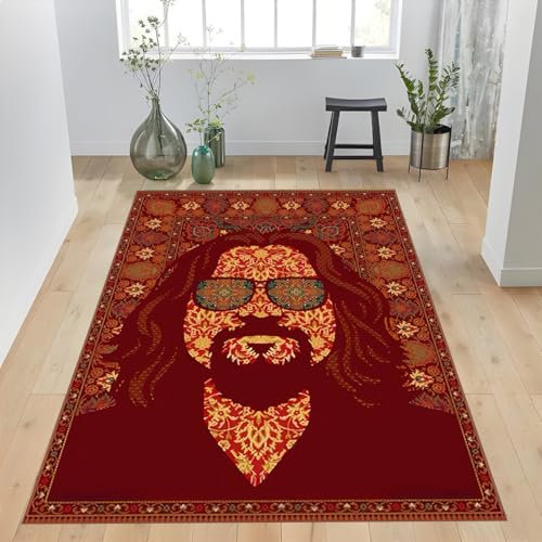 Big Lebowski Dude Teppich, fantastisches Filmthema, Wohnzimmerdekoration, rutschfest, beliebtes Geschenk, 60 x 90 cm