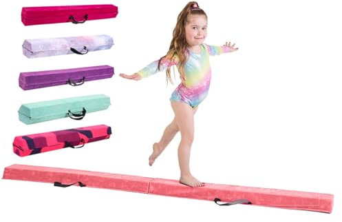 Schwebebalken für zuhause – Größen 210/240/270/300 cm - Erstaunliche Balance-Ausrüstung für Kinder zu Hause – Wildlederimitat, hochdichter EVA-Schaum – Lernkarten, Tragegurte, Tragetasche