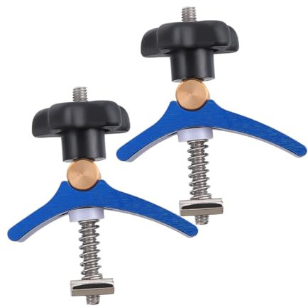 TOBBOMEY 2pcs Woodworking Press Plate T-Track Hold Down Clamps Heavy Duty t Slot Clamps Aluminum Construction for CNC Projects