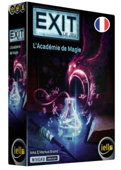 IELLO EXIT Die Akademie der Magie | Escape Game zum kooperativen Haus | Anfängerstufe | Rätsel Zaubersprüche | 1 bis 4 Spieler | 10+ | 45-60 Minuten