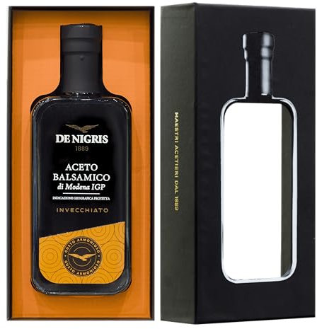 De Nigris Aceto Balsamico Di Modena IGP Invecchiato Gusto Armonioso Aquila Arancio 250ml | Dal Sapore Ricco e Armonioso | Aceto Balsamico Autentico