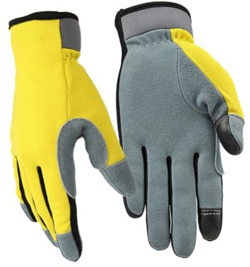 OHPHCALL Flexible Genuine Leather Motorcycle Gloves Touch Screen Fingertips Breathable Work Gloves for Men Mechanics Gardening