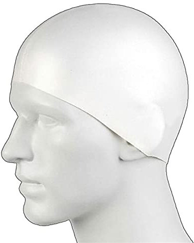 GSHUPIOU Sombrero de baño Universal para Hombres y Mujeres, Gorro de baño de látex Flexible for Hombre y Mujer, de Silicona, Unisex, Color Blanco, for Piscina, for Proteger Las Orejas y el Cabello