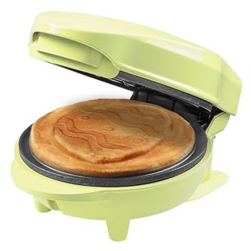 Bestron Mini-Waffeleisen, Waffeleisen im einzigartigen Osterei-Design, Waffelmaker mit Antihaftbeschichtung, für Ostern, Kindergeburtstage oder als Geschenk, Waffelgröße 10cm, Farbe: Grün