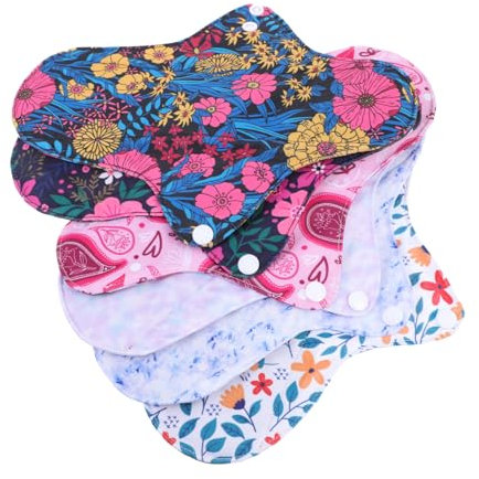 SEWOART 6 Pièces Lot De Serviettes Hygiéniques Lavables Et Réutilisables Tissu Non Tissé Respirant Boutons Pression Protection Contre Les Fuites Confort Et Douceur Pour Menstruations