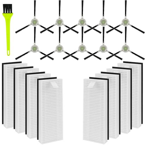 AVAENZO Accessori Filtro Hepa per Lefant M1, 8 filtri HEPA 10 spazzole laterali robot aspirapolvere pezzi di ricambio