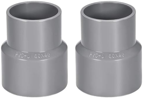 TA-VIGOR 40mm x 50mm PVC DWV Reducing Coupling, Straight Pipe Adapter 2Pcs