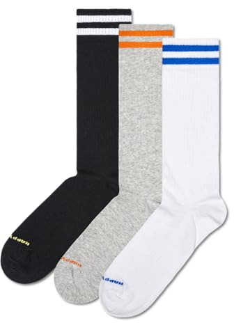 Happy Socks Athletic-Style Crew Socks-Multicolored 3-Packs