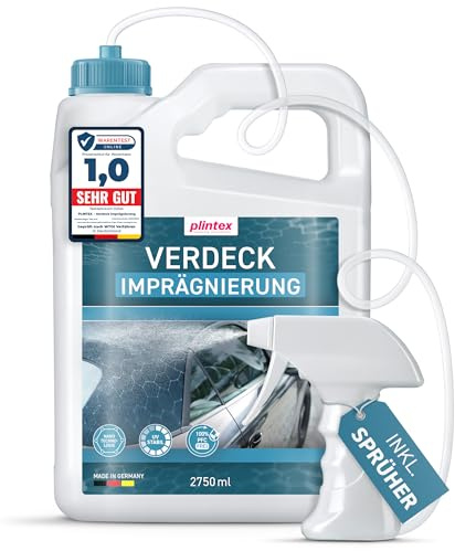 PLINTEX Imperméabilisant pour capote de cabriolet - 2,75 l - Spray imperméabilisant pour toit textile et cabriolet - Imperméabilisant longue durée et imperméabilisant sans PFC