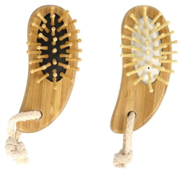 Gogogmee 2 Stück Holzhaarkamm mit Luftpolster Praktische Massage Haarbürste Glatte Zähne für Sanfte Kopfhautmassage Tragbar und Komfortabel