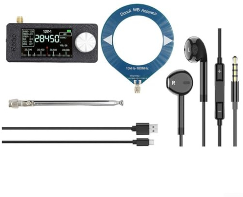 Radio de poche SI4732, récepteur radio portable pleine bande prend en charge HF SW pour MW et VHF LSB USB AM et FM avec écran IPS de 1,9 et batterie 800 mAh (B)