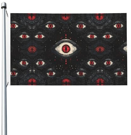 Flagge mit dem Aufdruck „Böser Blick, 90 x 150 cm, perfekt für Rasenflächen, Balkone, Flure, Partys und mehr