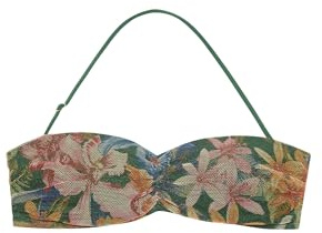 YAMAMAY - Bikini Parte Alta a Fascia Senza Ferretto, Imbottitura Removibile, Donna, Marigold, Verde Scuro, Stampa Floreale
