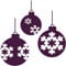 Samunshi® Wandtattoo Weihnachtskugeln Wandaufkleber 50 x 50cm aubergine