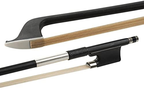 CELLO BOW FIBERGLASS HALF-LINED FROG NICKEL WIRE GRIP - 3/4