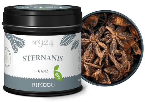 Bio Sternanis N°924 - ganz, warm, hocharomatisch & leicht süßlich, in eleganter Gewürzdose mit doppeltem Aromadeckel, Inhalt: 25g