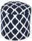 Homescapes Runder Pouf, Hocker Ikat-Muster blau-weiß, Sitzpouf 40x45 cm mit Sitzsack-Füllung & Baumwollbezug, Fußhocker mit Muster