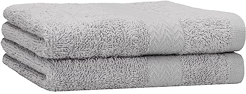 Betz 2-TLG. Handtuch-Set Premium 100% Baumwolle 2 Handtücher 50x100 cm Farbe Silbergrau