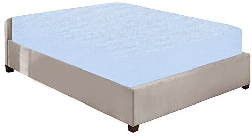 100% Brushed Cotton Flannelette 40CM/16 Extra Deep Fitted Sheets in 12 Colours (Sky Blue, Super King)