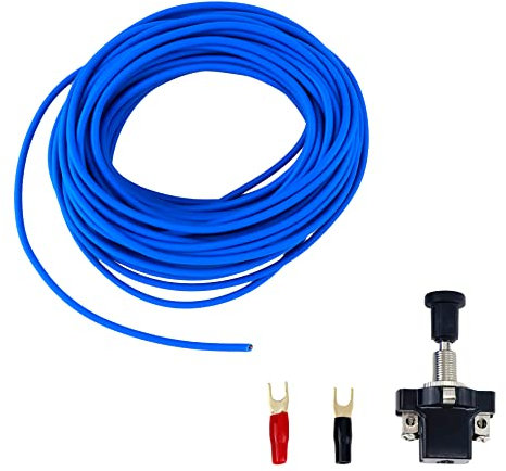 Sydien 18 Gauge 10M/33 Ft Car Audio Home Remote Wire with Connection Terminals&Push-Pull Switch for Car Audio Speaker Amplifier Remote Trailer Wiring
