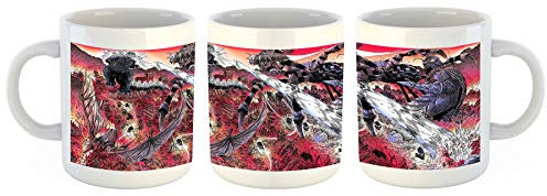 Unified Distribution Godzilla Monster - Tasse mit Motiv Bedruckt, 300ml C-Henkel. Tolles Geschenk für Büro, Küche, Geburtstag, Lieblingstasse zum Frühstück