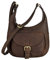 Klondike Sienna Umhängetasche Damen Sichelform, Handtasche Damen aus Leder, Ledertasche Schultertasche Damentasche, Lederhandtasche, Dunkelbraun
