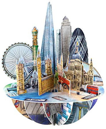 Santoro Pirouette, 3D-Pop-Up-Grußkarte – London City – Geschenk Für Sie, Für Ihn, Geburtstag, Dankeschön, Reiseziel