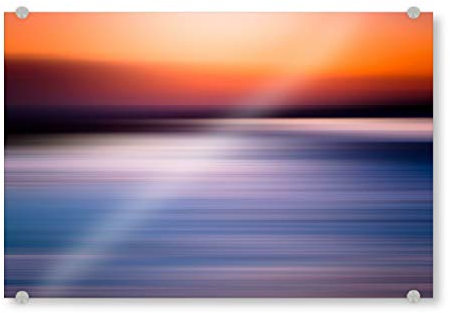 artboxONE Acrylglasbild 30x20 cm Abstrakt Bewegtes Farbschauspiel Bild hinter Acrylglas - Bild Landschaft Meer See