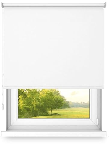 Time4Blinds Freistehendes Rollo, Wand- oder Deckenmontage, große Größe, Fi 32, Stahlmontage, halbverdunkelnd, schneeweiß, 1300 x 2400 mm
