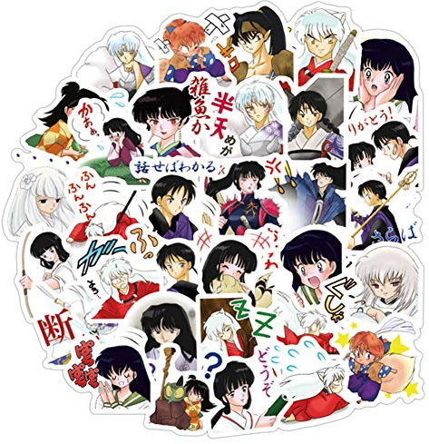 ALTcompluser 40 x Anime Inuyasha Stickers Waterproof Vinyl Stickers for Laptop, Macbook, Luggage, Skateboard