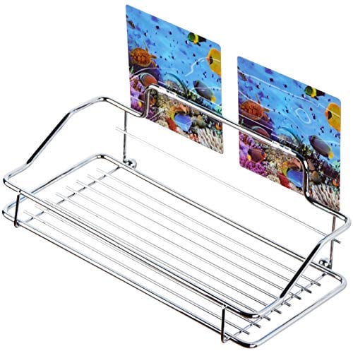 Sanilo Duschablage ohne Bohren | Hochwertiges Duschregal aus Edelstahl | Duschkorb mit Haken 25,0 x 11,5 x 9 cm (Ocean)