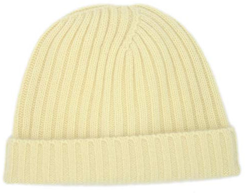 Pure 100% Cashmere Beanie für Herren, warme weiche Herren-Kaschmirmütze in Geschenkbox, gelb, Einheitsgröße