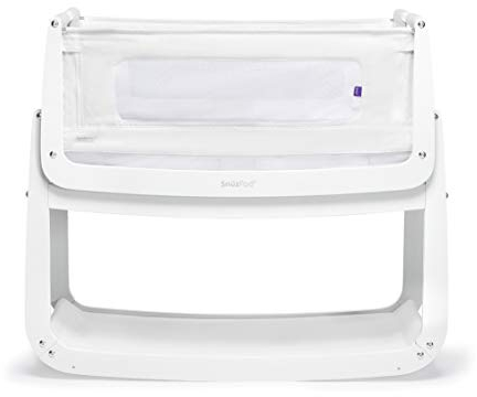 Snuz Beistellbett Baby - SnuzPod Babybett mit Atmungsaktiver Matratze. Vielseitig und tragbar, dank herunterziehbare, netzbezogenen Seitenwänden und leichtgewichtig abnehmbaren Stubenwagen, Weiß