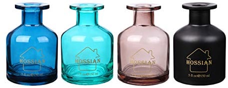 HOSSIAN 5 fl oz Glasdiffusorflaschen -Reed Diffusorflaschen- Fibre Sticks Diffusorflaschen (4X3.9Inch)