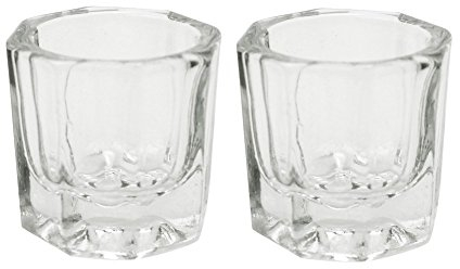 PandaSpa Dappen - Juego de 2 cuencos de cristal acrílicos para uñas (2 unidades)