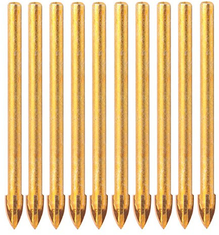 10 Pcs 4mm Spear Head Tungsten Carbide Drill Bit Carbide Set Cross Spear Head Hex Shank for Glass Tile Mirror Ceramic Mirror Porcelain Marble
