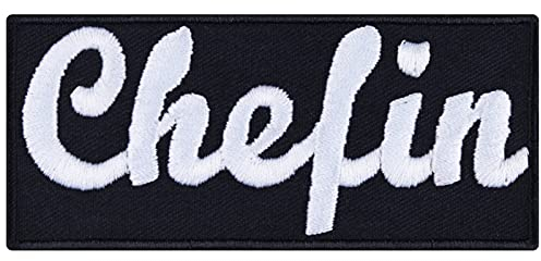CHEFIN Aufnäher für Frauen lustig Aufbügler/Patch zum annähen/aufbügeln | Ehefrau Bügelbilder Geburtstagsgeschenk für Damen Applikation für alle Stoffe | 90x40mm