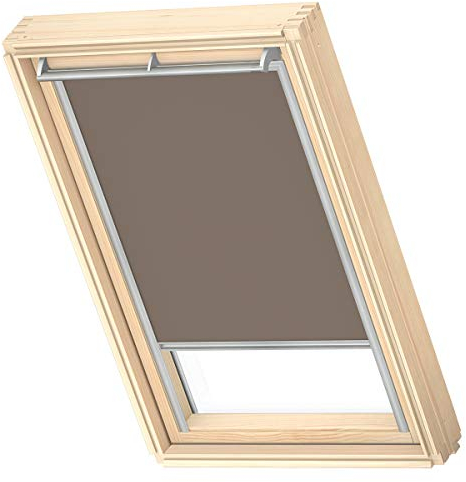 VELUX Original Dachfenster Verdunkelungsrollo für PK31 / P31 / 431, Nougat, mit Grauer Führungsschiene