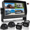 DOUXURY RV Backup Camera System with 7'' Quad Split 1080P Monitor for Truck Trailer Semi Camper Bus & 4 AHD Rear Side View Camera with DVR Record Function IP69 Waterproof Night Vision Avoid Blind Spot