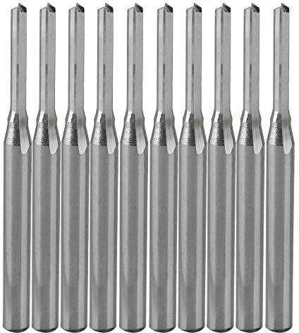 Gerade Oberfräsen-Bits CNC-Schaftfräser - 10 Stück Frässchneider Werkzeuge mit 2 Rillen, 0,08 Zoll (2 mm) Schnittdurchmesser Vollhartmetall CNC Bits Fräs-Sets für MDF PVC Acryl Gravur Schnitzen