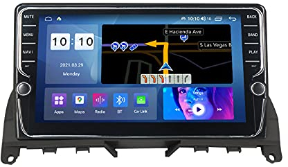 2 Din Touchscreen Autoradio Bluetooth MP5-Player Unterstützung SWC/WIFI/Spiegel-Link/OBD2/DAB+/FM-Radio, Für Mercedes Benz C Class 3 W204 S204 2006-2011 Mit Rückfahrkamera,K500s