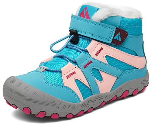 Mishansha Bambini Ragazza Stivali Invernali Outdoor Ragazzo Caldo Morbido Stivaletti Scarpe Boots All'aperto Turchese, 36 EU
