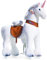 PonyCycle Einhorn Reitpferd, für Erwachsene/Kinder ab 7, 76cm Hoch, Spielpferd zum Reiten mit Handbremse und Klang, Einhorn Schaukelpferd, Weißes Einhorn zum Draufsitzen, Klassisches Modell U - Ux504