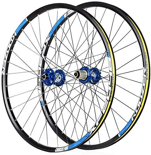 Generic Mountain MTB Fahrrad Laufradsatz Fahrrad Laufradsatz für 26 27,5 29 Zoll MTB Felge Scheibenbremse Schnellspanner Mountainbike Laufräder 24H 8 9 10 11