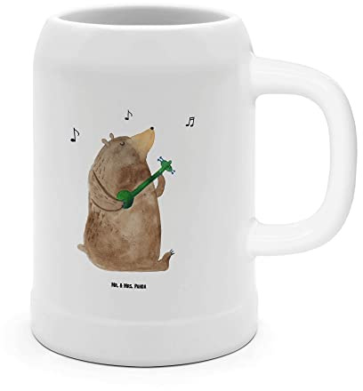 Mr. & Mrs. Panda Seidel Bär Gitarre - Geschenk, Humpen, Teddy, Keramikkrug, Krug, Tonkrug, Bier