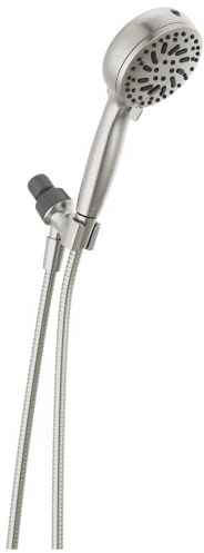 Delta Faucet ProClean Brushed Nickel Shower Head with Handheld, Showerhead with High Pressure Spray, Handheld Shower Head, 6 Spray Settings, SpotShield Brushed Nickel 75740SN