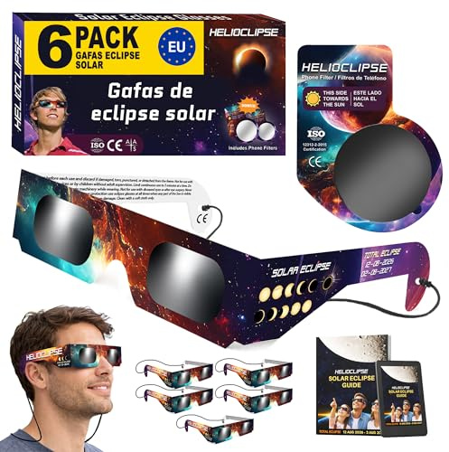 Helioclipse 6 Pack Approved Solar Eclipse Glasses 2026 ISO 12312-2