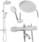 Rea Colonna Doccia CON TERMOSTATO LUNGO CROMO Sistema Doccia in Ottone per Bagno (Cromo)