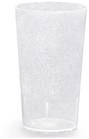 benderstore Mehrwegbecher Trinkbecher mit Glitzereffekt 250ml | 6er Set | Made in Germany | Wiederverwendbar | Kunstoff PP
