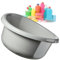 KADAX Round Bowl 15L, Plastic Washing Up Bowl for Kitchen and Bathroom, Large Basin for Washing Dishes, Soaking Laundry and House Cleaning (Light Grey)